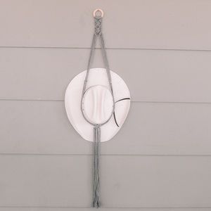 Handmade macrame hat hanger